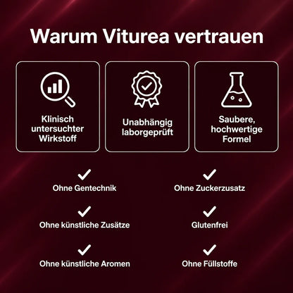 Warum Viturea vertrauen – klinisch untersuchter Wirkstoff, unabhängig laborgeprüft, saubere Formel
