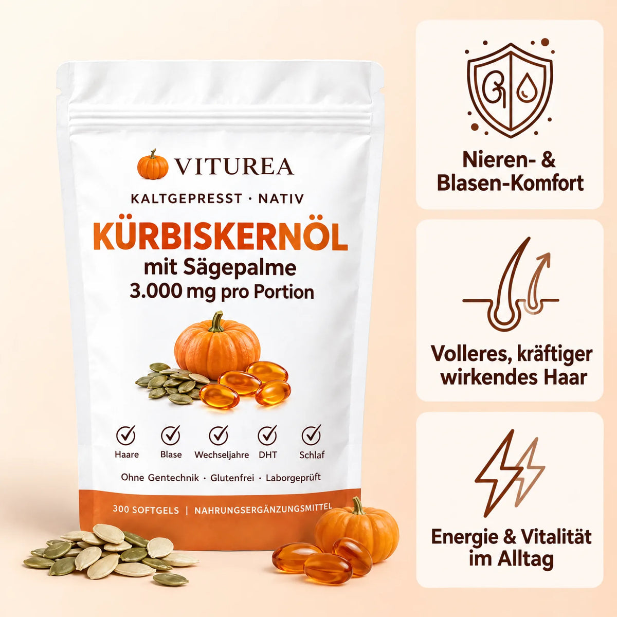 Nieren- & Blasen-Komfort, volleres Haar, Energie im Alltag